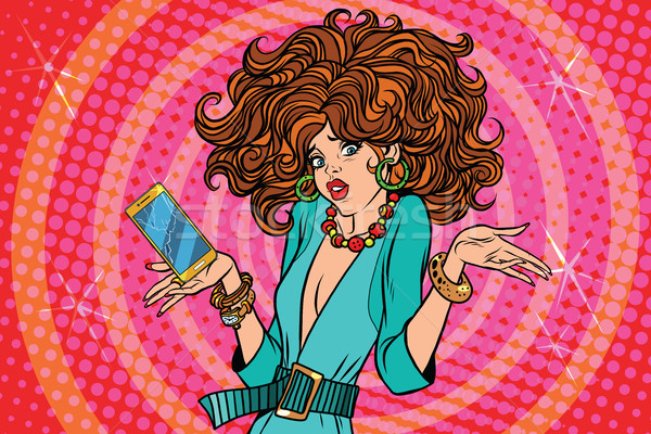 Frumos fete smartphone diva uimit Imagine de stoc © studiostoks
