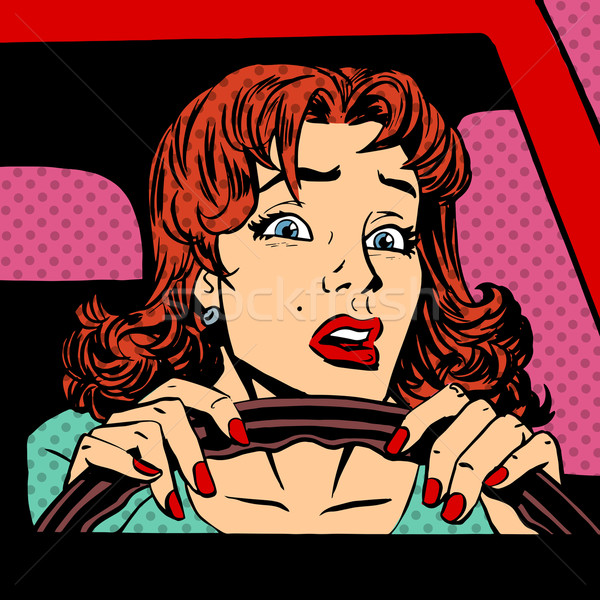 女性 ドライバ 車 事故 ポップアート コミック ストックフォト © studiostoks