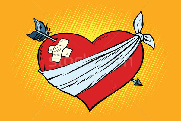 wounded love red heart with Cupid arrow Stock photo © studiostoks