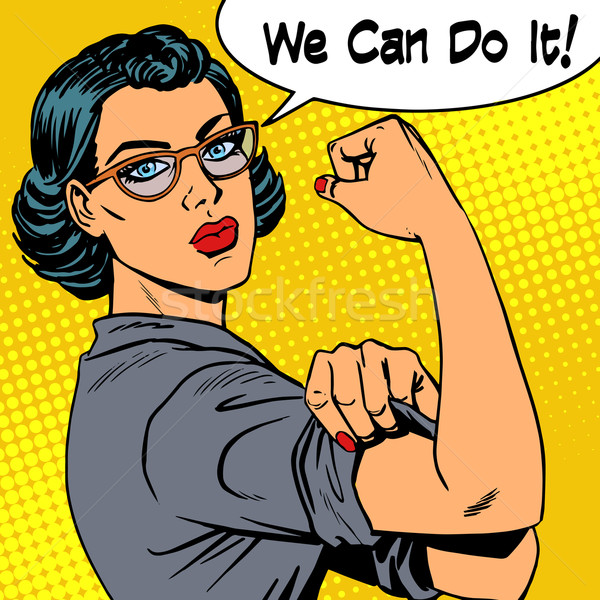 Woman with glasses we can do it the power of feminism Stock photo © studiostoks