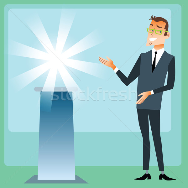 Manager presents product brand Stock photo © studiostoks