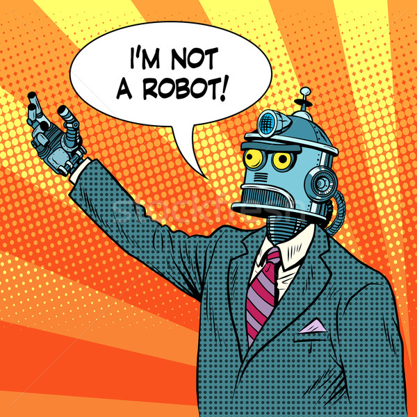 Robot lider politician pop art stil retro Imagine de stoc © studiostoks