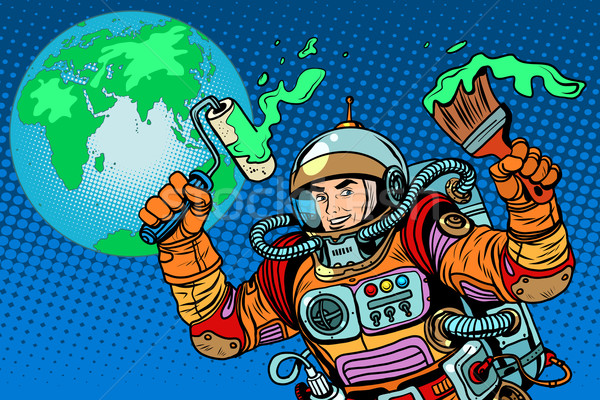 green Earth ecology astronaut Stock photo © studiostoks