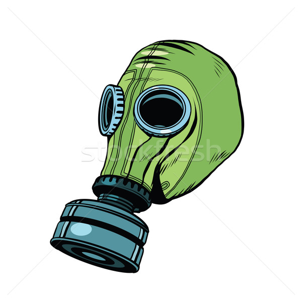 Gas mask, vintage rubber green, White background Stock photo © studiostoks