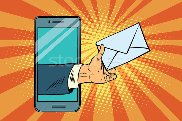 You email or a message in smartphone Stock photo © studiostoks