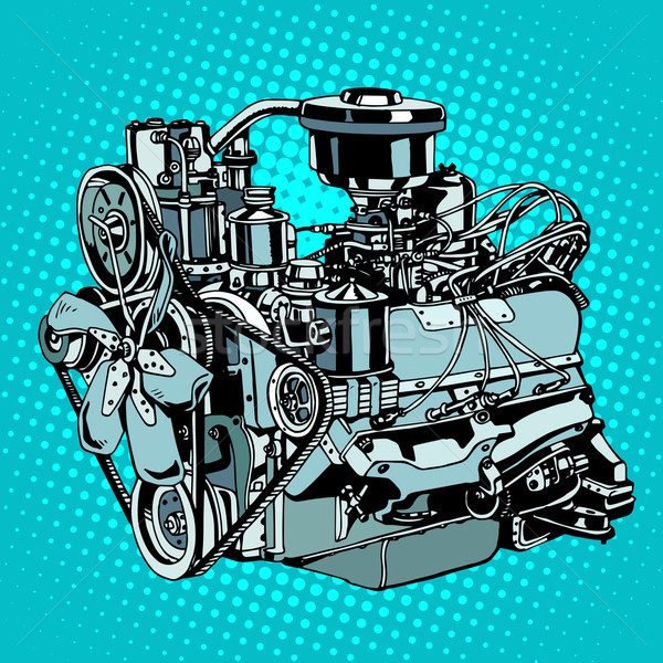 Rétro moteur moteur pop art style diesel Photo stock © studiostoks