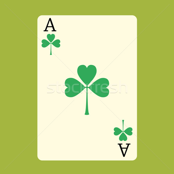 Playing card ACE with a green Shamrock Patrick day Stock photo © studiostoks