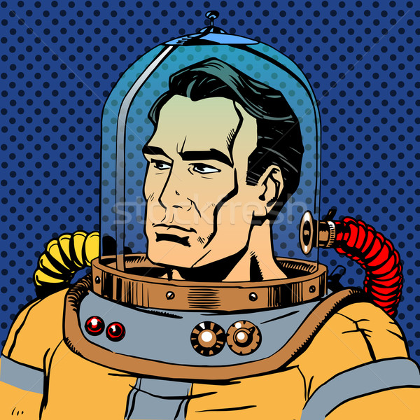 Człowiek astronauta w stylu retro star podróżnik scifi Zdjęcia stock © studiostoks