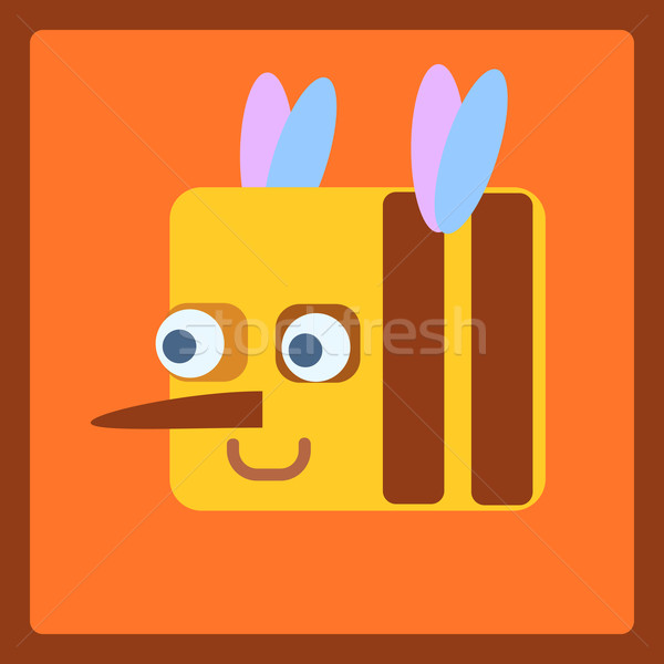 Stock photo: Bee stylized cartoon icon