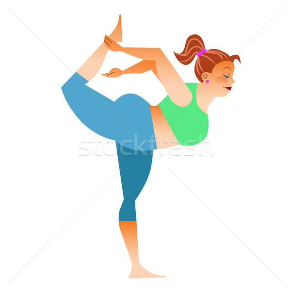 Normal a little fat woman doing yoga Stock photo © studiostoks