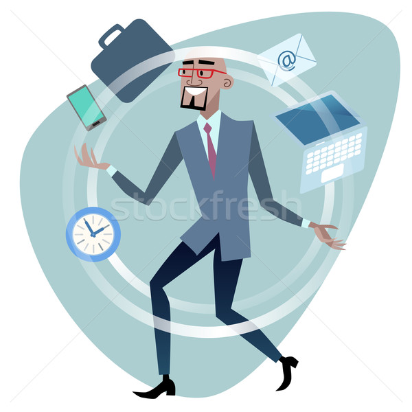African businessman time management concept juggler Stock photo © studiostoks