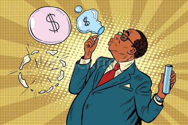 Iş patron finansal kabarcıklar pop art Retro Stok fotoğraf © studiostoks
