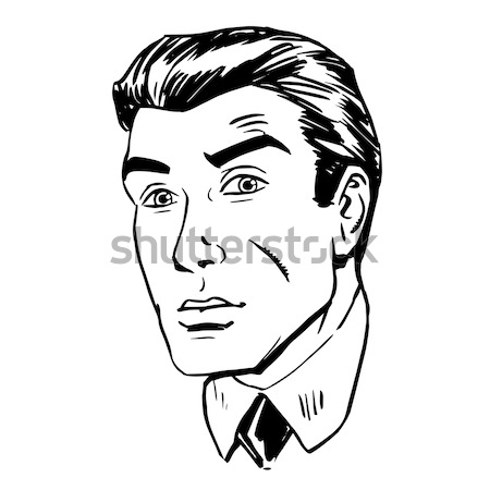 Schets man staren een oog liefde Stockfoto © studiostoks