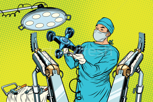 Obstetrician delivered a baby robot quadcopter drone Stock photo © studiostoks