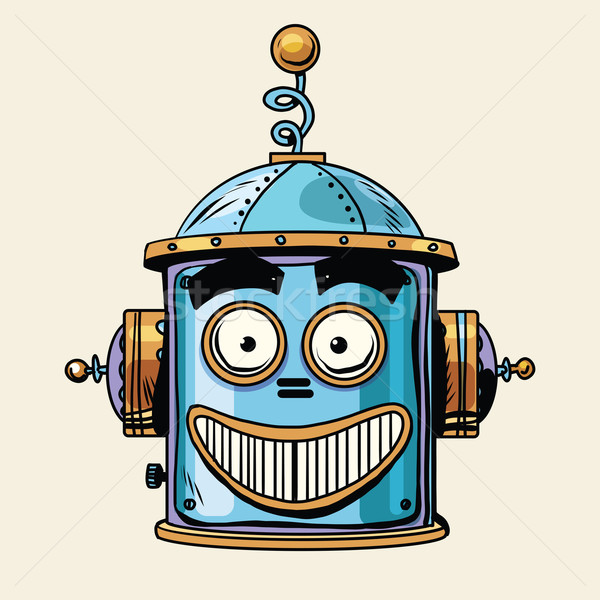 Emoticon fericit robot cap emoţie Imagine de stoc © studiostoks