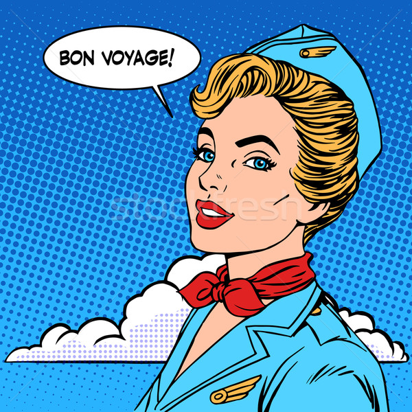 Bon voyage stewardess tourism travel flight Stock photo © studiostoks