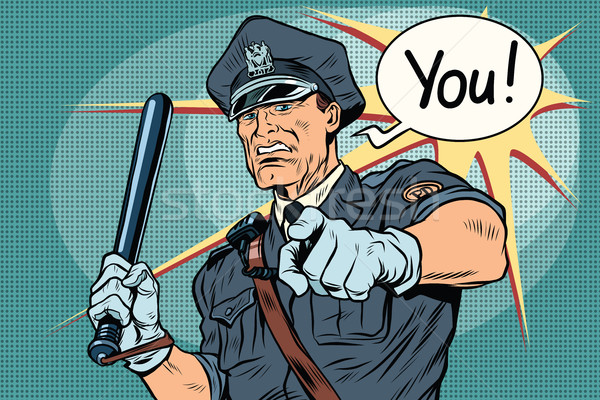 Polizist cop Jahrgang Pop-Art Retro Comic Stock foto © studiostoks