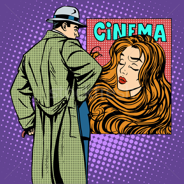 Man woman poster movie cinema Stock photo © studiostoks
