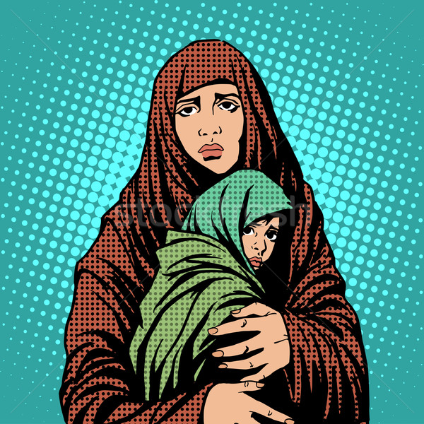 Mother and child refugees foreigners immigrants Stock photo © studiostoks