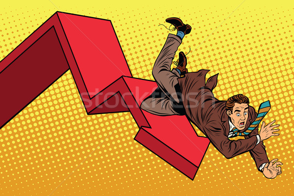 Business male financial collapse, fall and ruin Stock photo © studiostoks