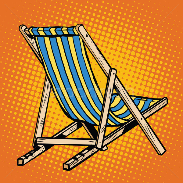 deck chair striped blue beach lounger Stock photo © studiostoks