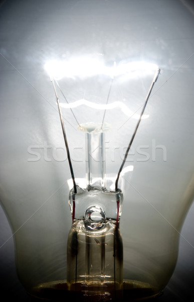 Villanykörte közelkép fényes volfrám terv üveg Stock fotó © Studiotrebuchet