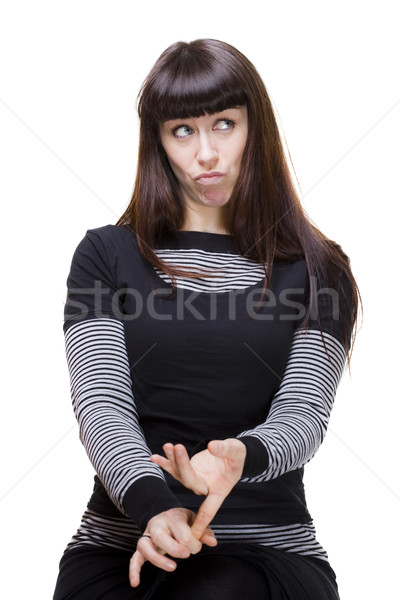 Vrouw uitdrukkingen mooie jonge vrouw Stockfoto © Studiotrebuchet