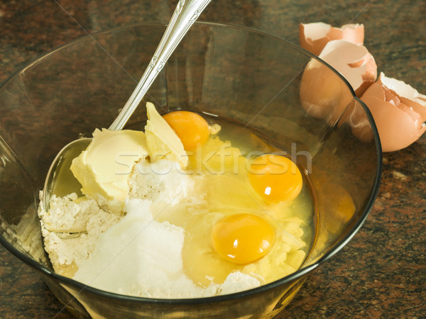 Postre ingredientes alimentos huevo cocina Foto stock © Studiotrebuchet