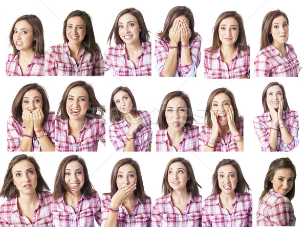 young woman in different expressions multiple options for designers Stock photo © Studiotrebuchet
