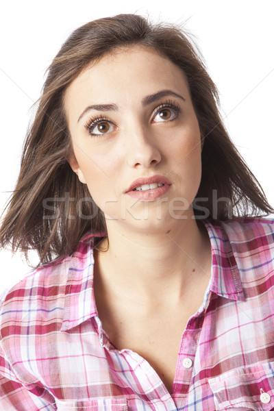 portrait of a beautiful young short haired woman Stock photo © Studiotrebuchet