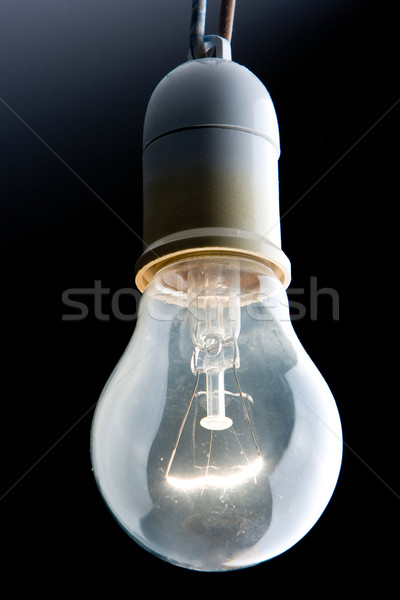 Villanykörte közelkép fényes volfrám terv üveg Stock fotó © Studiotrebuchet