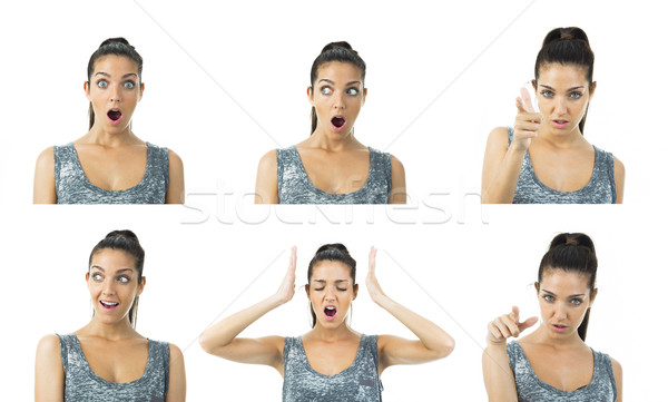 multi image real young woman expressions Stock photo © Studiotrebuchet