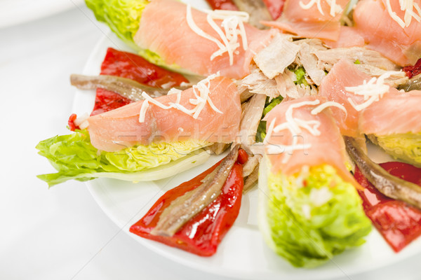 Foto d'archivio: Alimentare · salmone · insalata · pepe · tonno