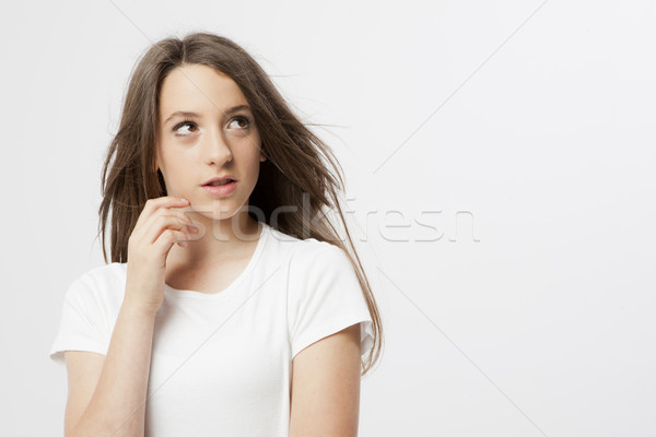 Real joven funny gesto nina cara Foto stock © Studiotrebuchet