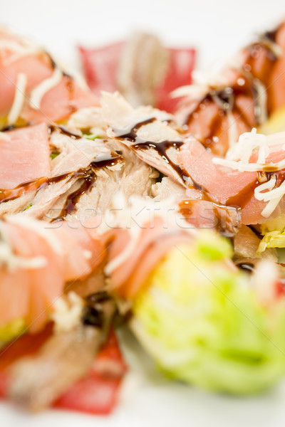Alimentos salmón ensalada pimienta atún Foto stock © Studiotrebuchet