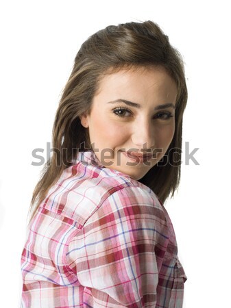 portrait of a beautiful young short haired woman Stock photo © Studiotrebuchet