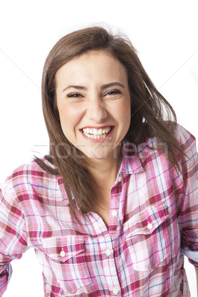 portrait of a beautiful young short haired woman Stock photo © Studiotrebuchet