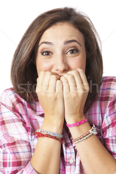 portrait of a beautiful young short haired woman Stock photo © Studiotrebuchet