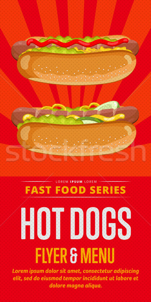 Hot dog vente flyer menu modèle de conception modèle [[stock_photo]] © studioworkstock