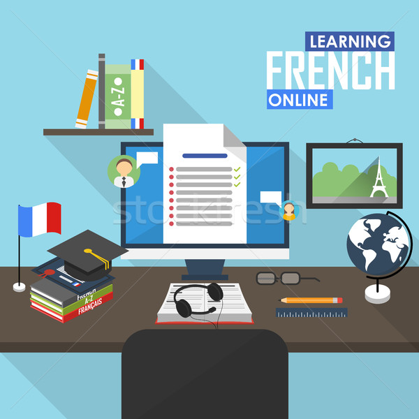 E-learning French language. Stock photo © studioworkstock