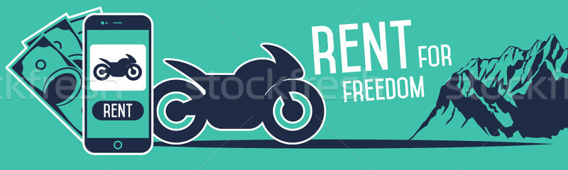 レンタル オートバイ バナー 注文 家賃 スマートフォン ストックフォト © studioworkstock