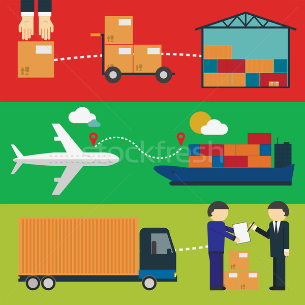 Logistic Infographics for Web or Mobile aplication Stock photo © studioworkstock