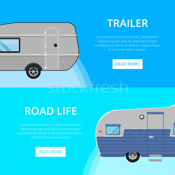 Road life flyers with camping trailers Stock photo © studioworkstock