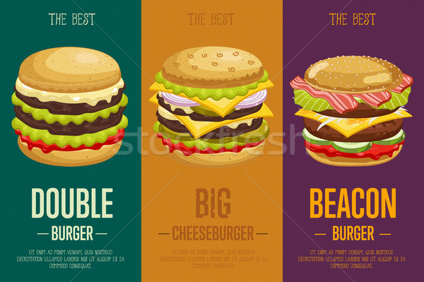 Сток-фото: меню · шаблон · классический · Burger · чизбургер · Flyer