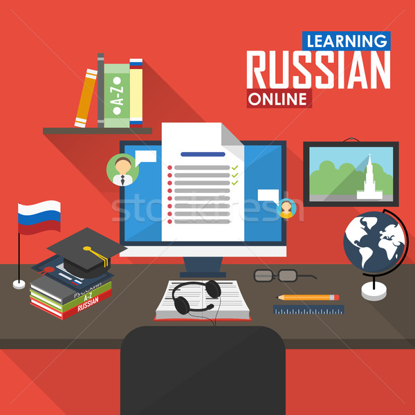 E-learning Russian language. Stock photo © studioworkstock
