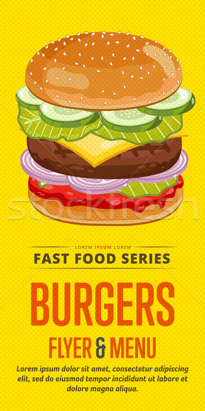 Stok fotoğraf: Satış · uçan · Burger · menü · tasarım · şablonu · şablon