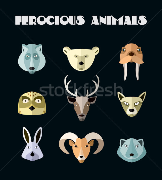 Vector illustration of animals Stock photo © studioworkstock