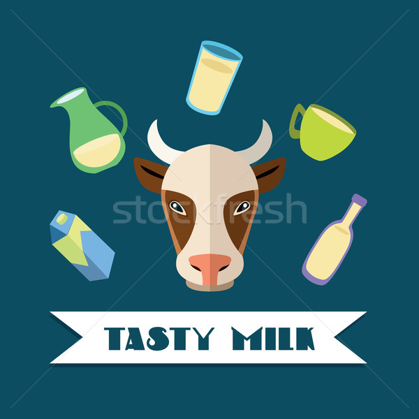 自然 乳製品 製品 ミルク 牛 周りに ストックフォト © studioworkstock
