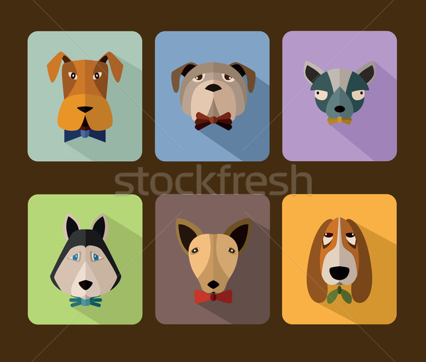 Dogs avatar icon set Stock photo © studioworkstock