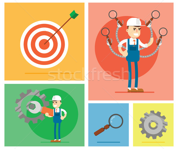 Seo optimizasyon vektör web analitik Stok fotoğraf © studioworkstock